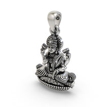 Alankar's Lakshmi Maa pendant in 925 sterling silver, a spiritual Hindu charm for attracting wealth and prosperity.