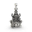 Front view of the handcrafted Lakshmi Maa pendant in 925 sterling silver, showing the Goddess on a lotus.