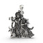 Front view of the handcrafted Radha Krishna with Cow pendant in 925 sterling silver, showing intricate details.