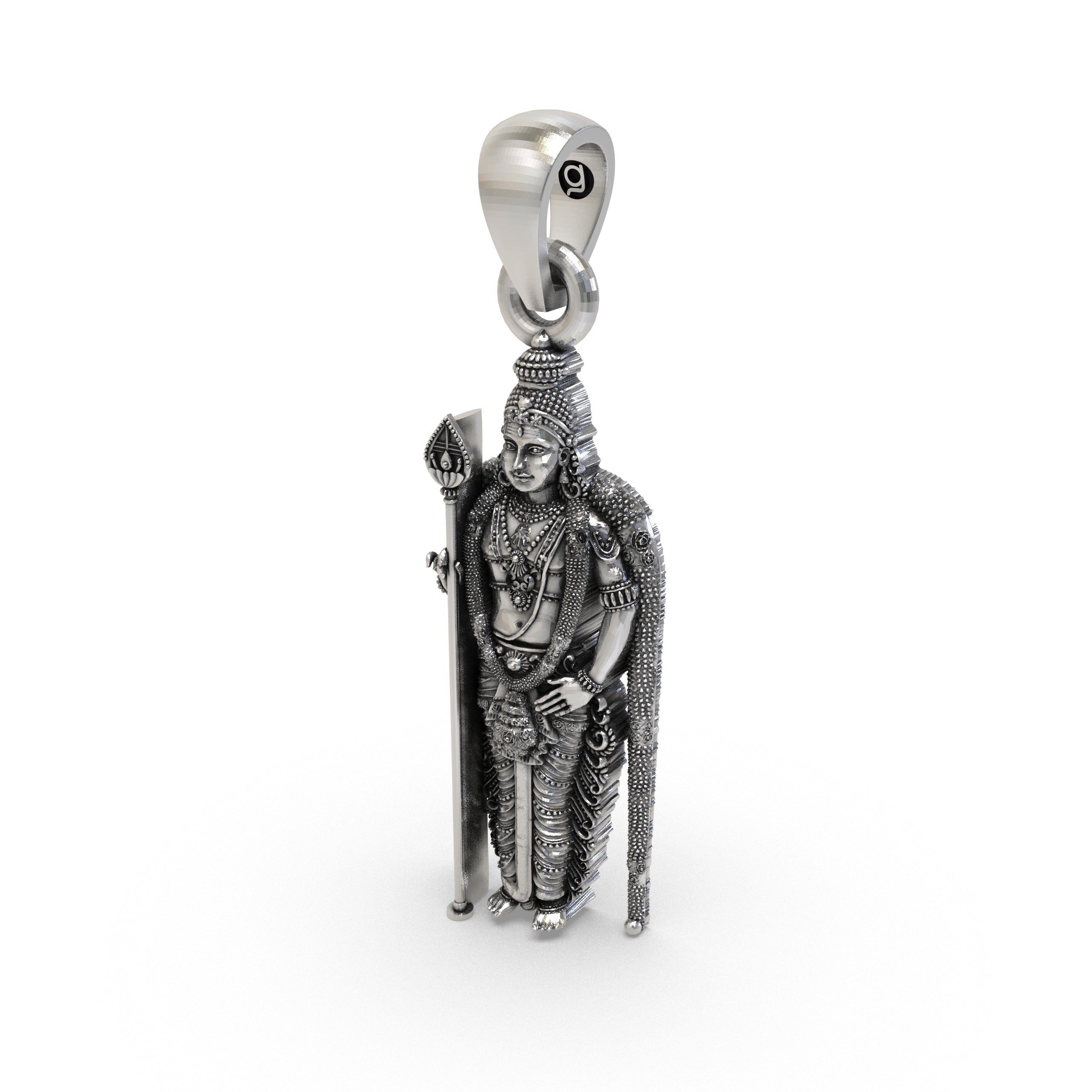 Beautifully crafted 925 sterling silver Subramanya Swamy idol pendant perfect for devotional daily wear.
