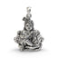 Front view of the 925 sterling silver Bal Krishna pendant showing intricate temple style detailing.