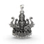 Front view of the handcrafted Lakshmi Maa with Elephants pendant in 925 sterling silver, showing the goddess on a lotus.