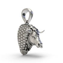 Side profile of the sacred Shiva vahana Nandi silver charm showing exquisite artisan craftsmanship.