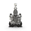 Front view of the 925 sterling silver Lakshmi Maa with Owl pendant showcasing intricate temple-style details.