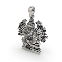 Detailed back and texture of the silver Ugra Narasimha deity pendant perfect for daily spiritual wear.