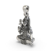 Worn look of the unisex 925 sterling silver Lord Shiva pendant perfect for daily spiritual wear.