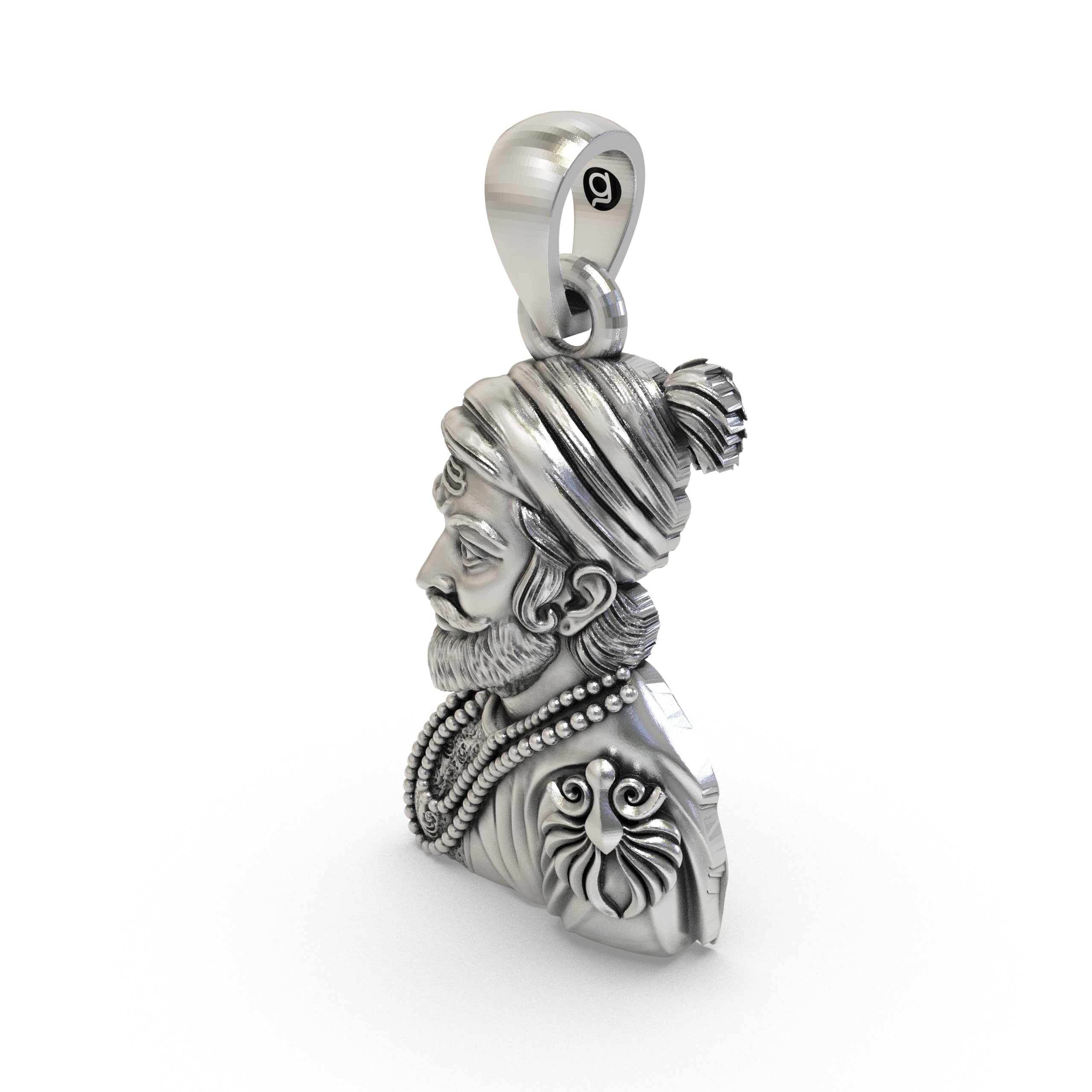 Beautifully detailed 925 silver Shivaji Maharaj heritage pendant perfect for gifting and daily wear.