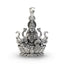 Front view of the 925 sterling silver Lakshmi pendant featuring Goddess Mahalakshmi on a lotus.
