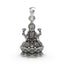 Front view of 925 Sterling Silver Lakshmi Pendant with Goddess sitting on a lotus flower.