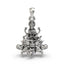 Front view of the 925 Sterling Silver Gajalakshmi Pendant featuring Goddess Mahalakshmi on a lotus.