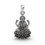 Front view of the 925 sterling silver Mahalakshmi pendant featuring intricate temple jewelry details.