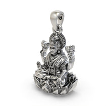 Detailed finish of the 925 silver Goddess Mahalakshmi pendant showing intricate craftsmanship.