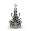 Front view of the 925 Sterling Silver Gajalakshmi Pendant featuring Mahalakshmi on a lotus.
