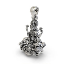 Beautiful 925 silver Gajalakshmi pendant showcasing antique temple design perfect for festive wear.