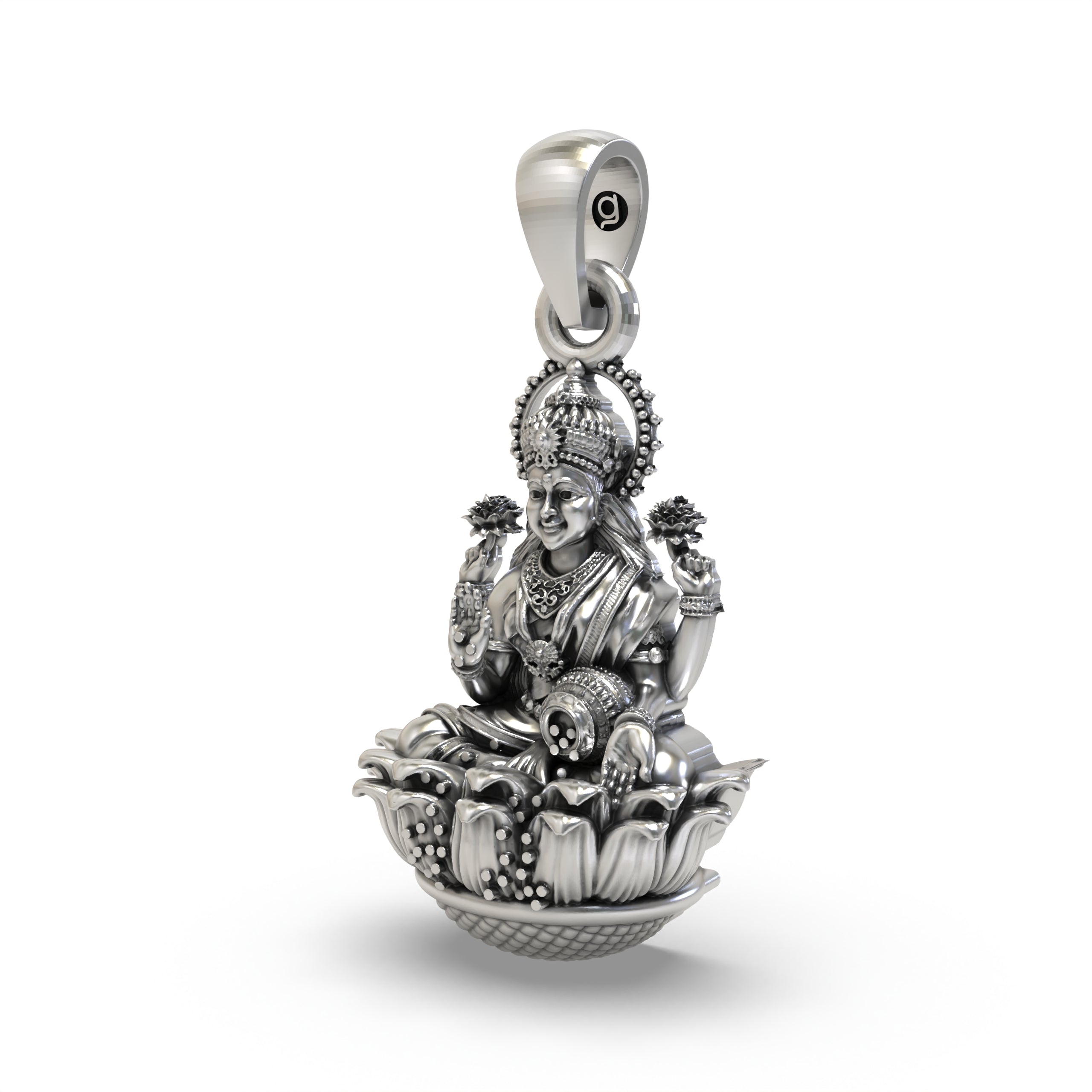 925 Silver Lakshmi Devi Pendant | Goddess of Wealth & Prosperity Jewelry | Handmade Hallmarked Sterling Silver Secondary image