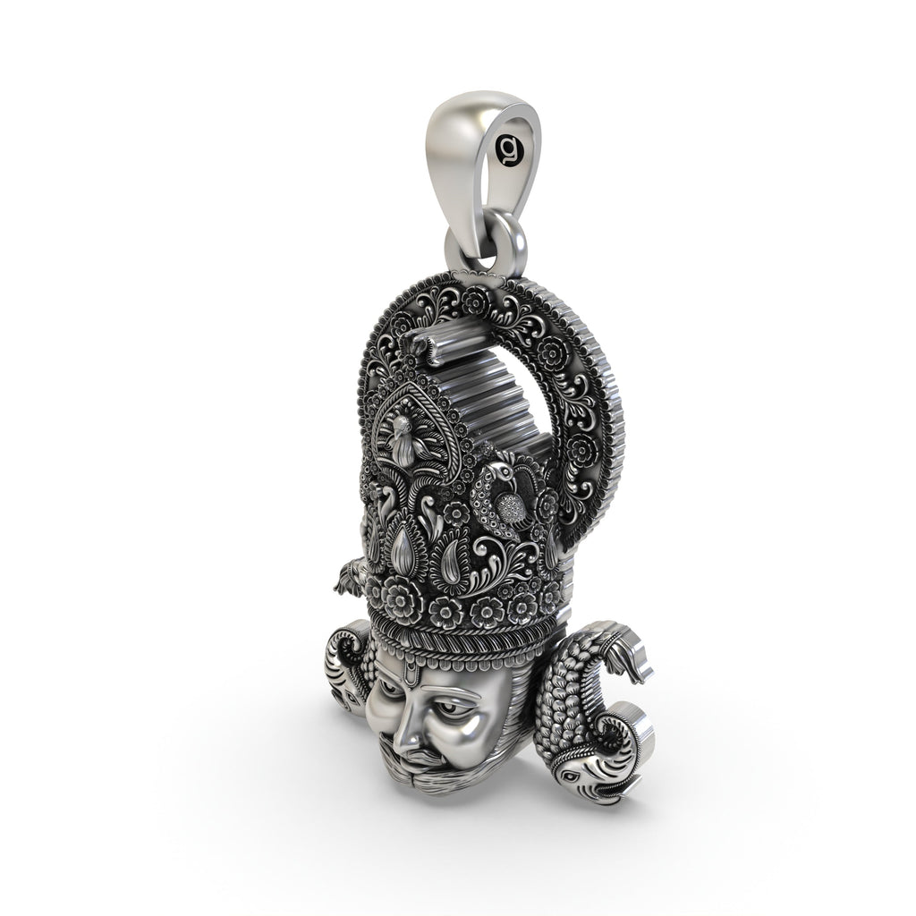 Detailed view of the 925 silver Khatu Shyam Ji pendant perfect for festive gifting and daily wear.