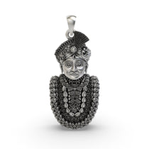 Front view of the 925 Sterling Silver Mahakaleshwar pendant featuring intricate Mahakal face detailing.