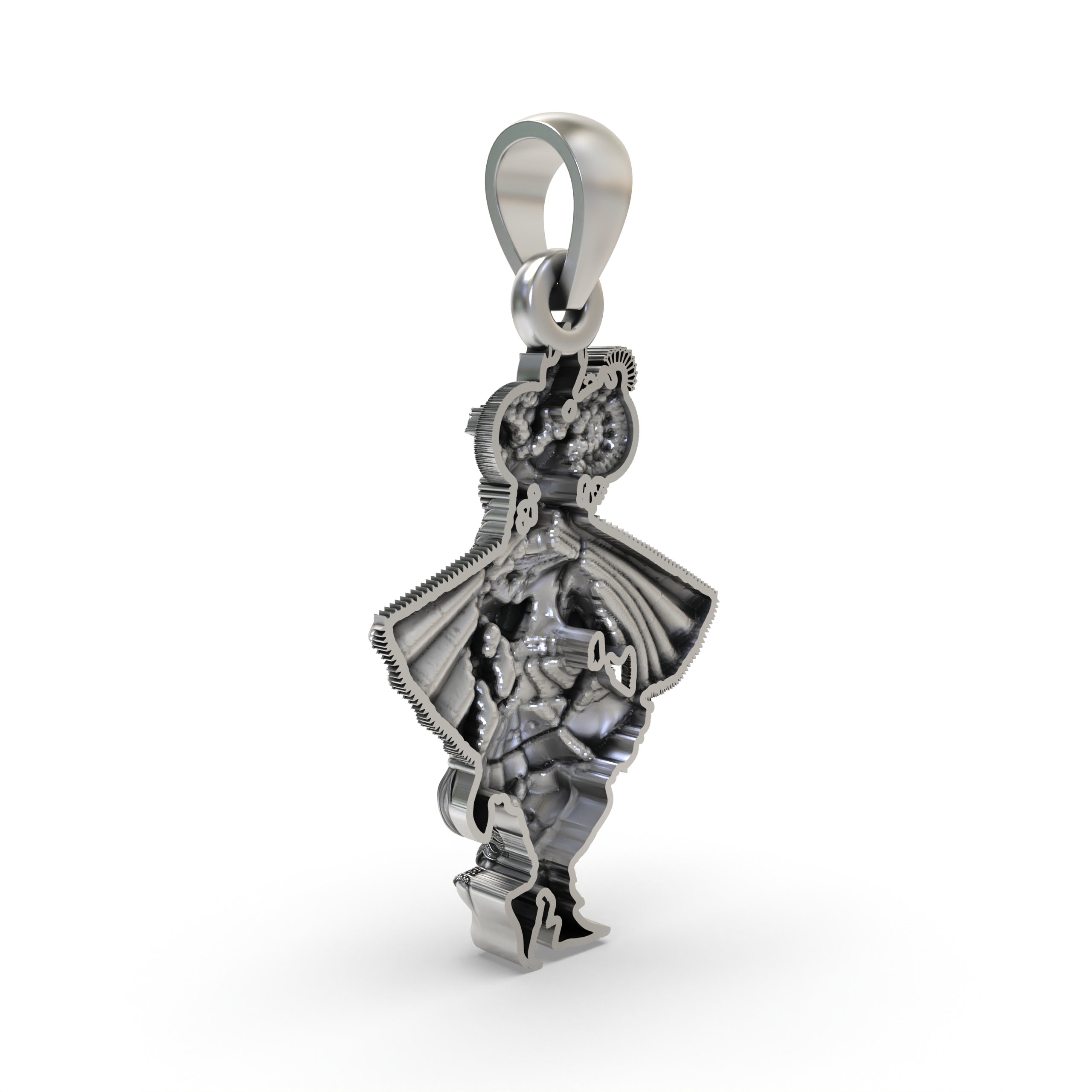 Durable comfort-fit bail on the 925 sterling silver Banke Bihari pendant