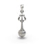 Front view of the 925 sterling silver Trishul Gada pendant featuring intricate Mahadev detailing.