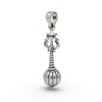 Close-up of the hallmarked 925 silver Trishul and Gada design showing traditional craftsmanship.