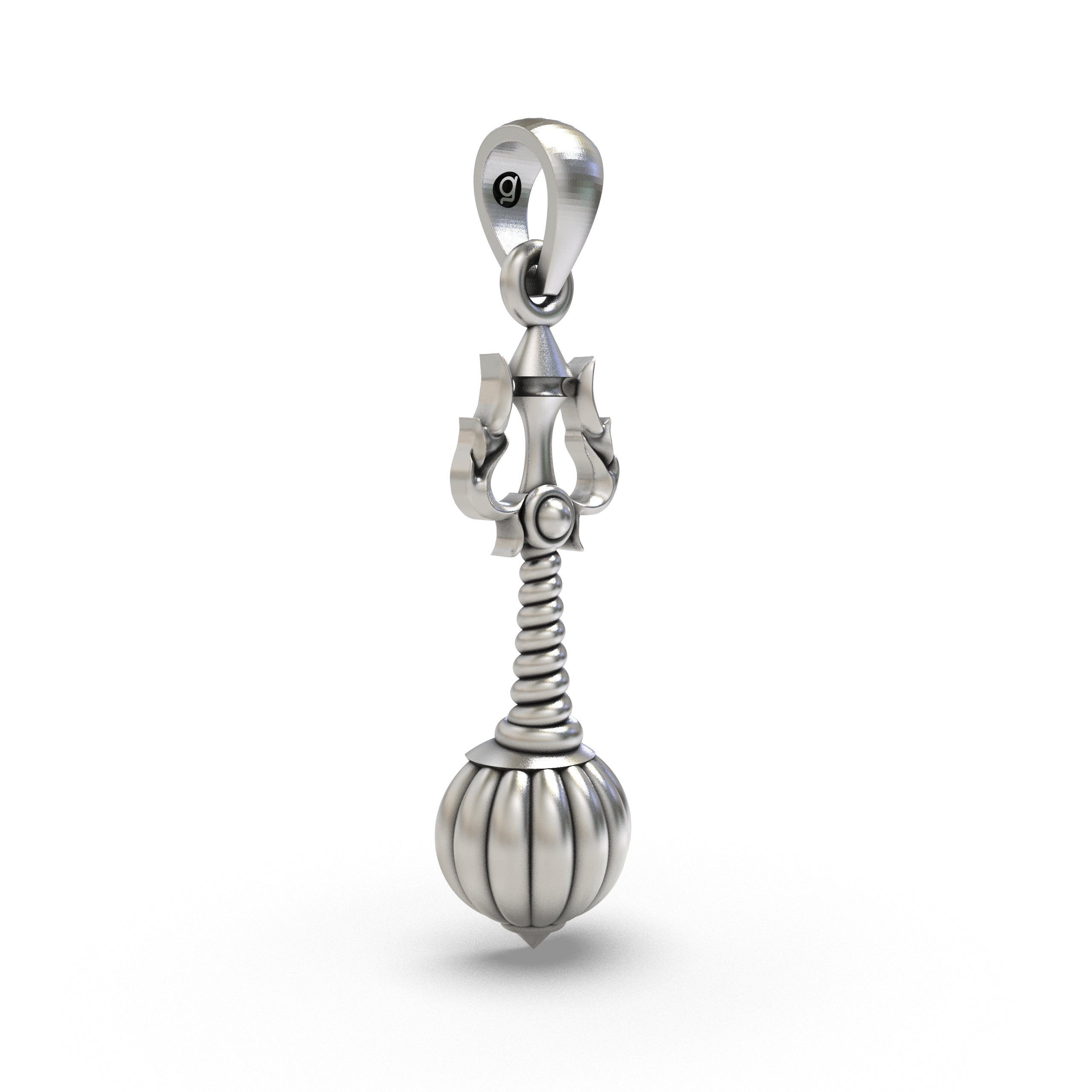 Side profile of the lightweight silver Mahadev spiritual pendant suitable for daily wear.