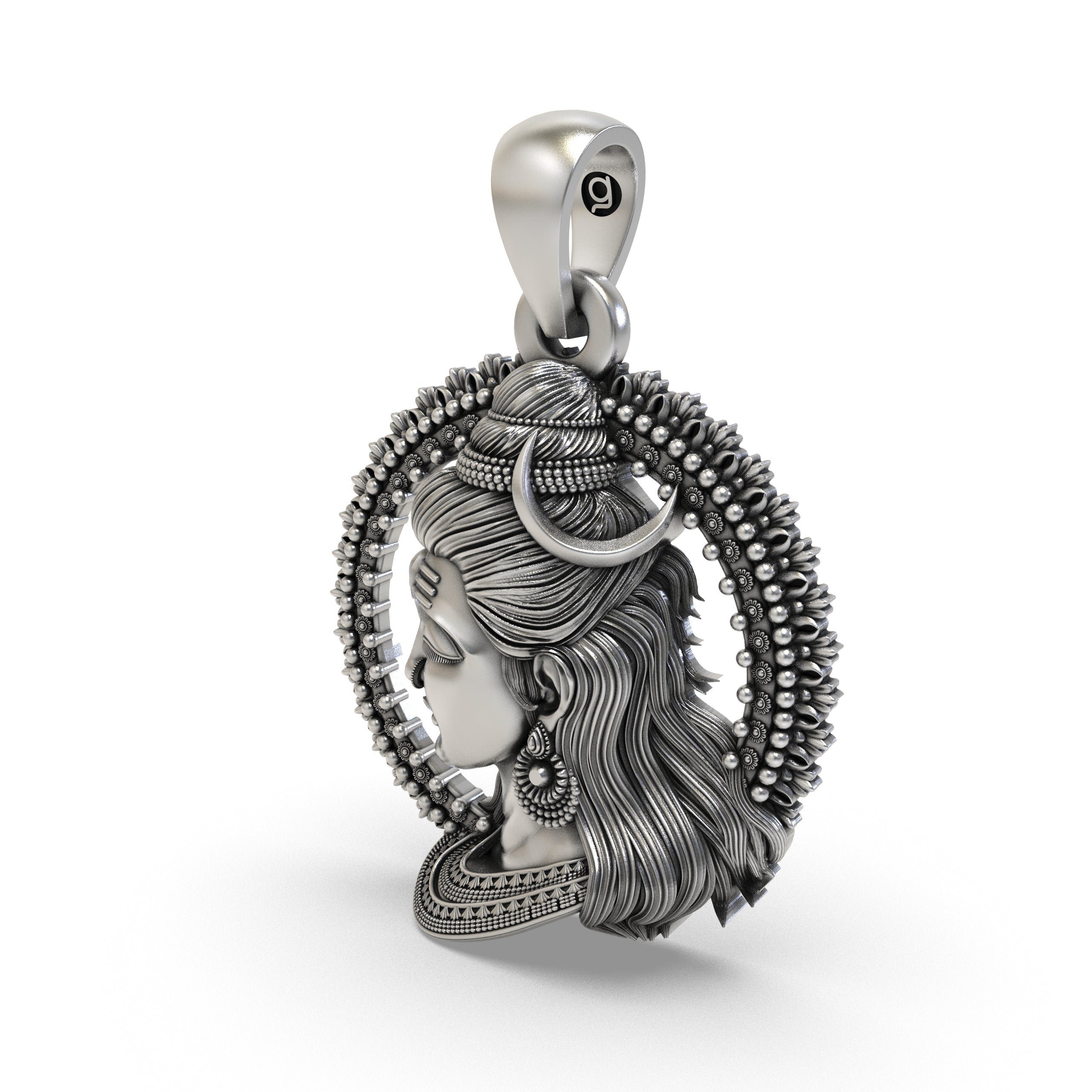Beautiful handmade silver Lord Shiva face amulet perfect for daily spiritual protection.