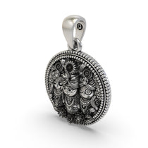 Solid 925 silver Puri Jagannath spiritual necklace pendant showing the standard bail loop.