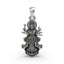 Front view of the 925 Silver Durga Maa pendant featuring multi-armed Shakti and Trishul detailing.