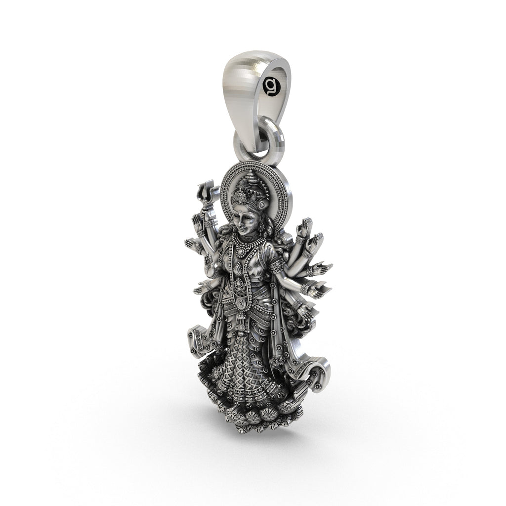 Beautiful 925 silver Durga Maa pendant ready for Navratri gifting, highlighting the premium craftsmanship.
