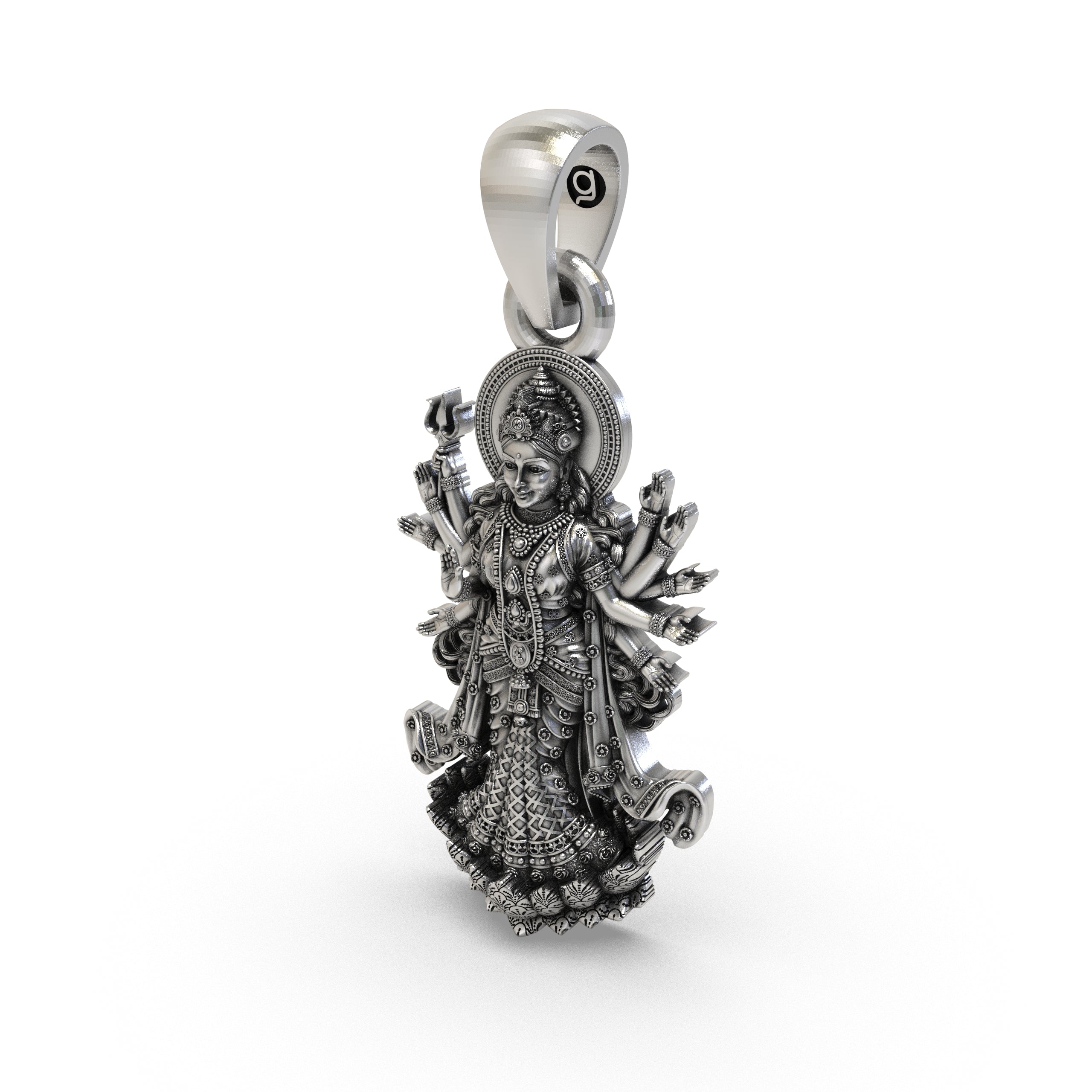 Beautiful 925 silver Durga Maa pendant ready for Navratri gifting, highlighting the premium craftsmanship.