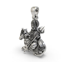 Detailed 925 sterling silver Mahagauri pendant resting on a clean background, perfect for Navratri gifting.