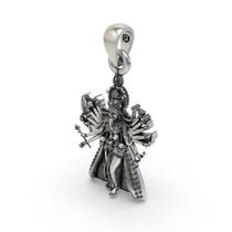 Scale view of the 30mm 925 silver Kali Maa pendant, a perfect Navratri gift for daily sadhana protection.