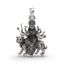 Front view of the 925 silver Durga Maa pendant showing intricate tiger vahana details and antique finish.