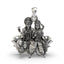 Front view of the 925 silver Lakshmi Narayan pendant showing Vishnu and Lakshmi on a lotus.