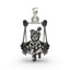 Front view of the 925 silver Bal Gopal swing pendant featuring intricate oxidized detailing.