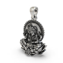 Daily wear look of the 925 Silver Lakshmi Narayan Pendant perfect for spiritual gifting and puja.