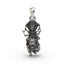 Front view of the 925 silver Durga Maa pendant showing intricate Simhavahini details.