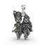 Front view of the Bal Radha Krishna 925 Silver Pendant showing intricate 3D detailing.