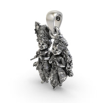 Beautiful 925 silver Radha Krishna child form pendant suitable for daily wear and puja.