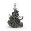 Front view of the 925 silver Radha Krishna Raas Leela pendant with antique oxidized finish.