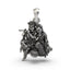 Front view of the 925 Silver Radha Krishna Matki Pendant featuring intricate oxidized detailing.