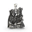 Front view of the 925 sterling silver Radha Krishna seated love pendant with oxidized finish.