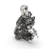 Worn look of the sterling silver Radha Krishna flute pendant elegantly styled on a chain for daily bhakti.