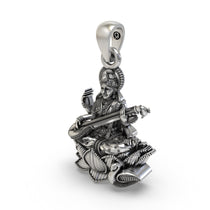 Styled look of the 925 silver Goddess Saraswati pendant with premium gift packaging.