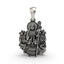 Front view of the 925 sterling silver Khodiyar Maa pendant featuring intricate details and trishul.