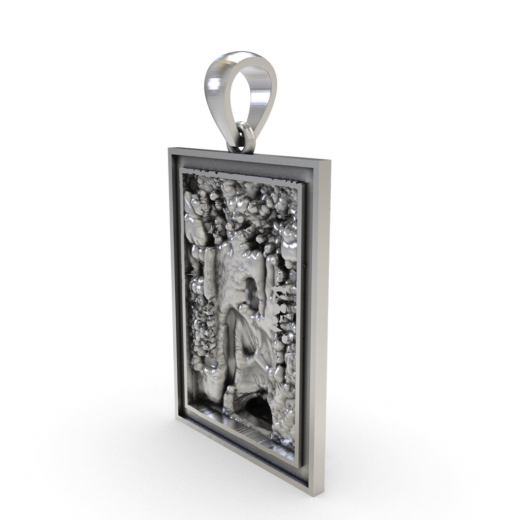 Beautifully crafted Swami Samarth silver pendant resting flat, perfect for spiritual gifting.