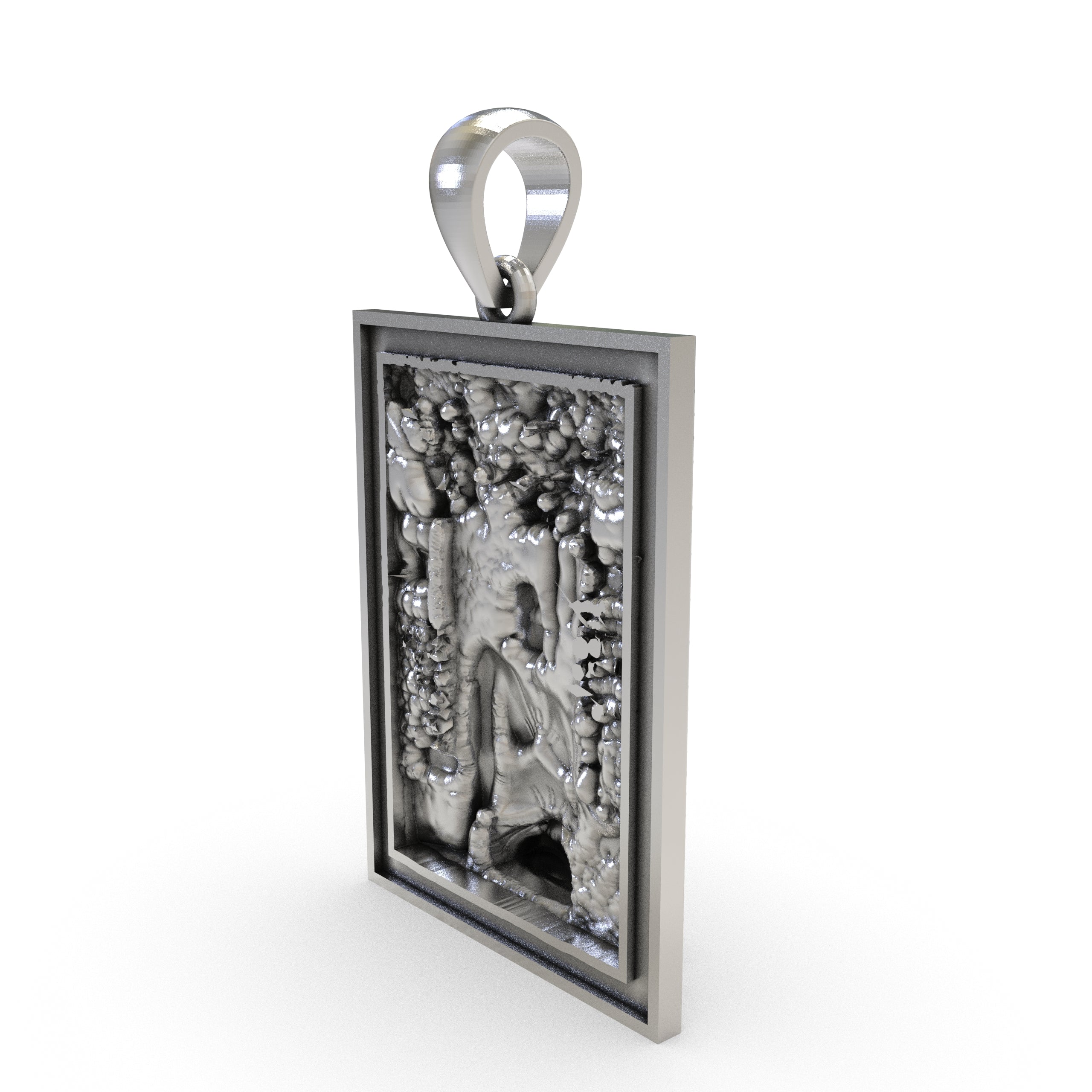 Beautifully crafted Swami Samarth silver pendant resting flat, perfect for spiritual gifting.