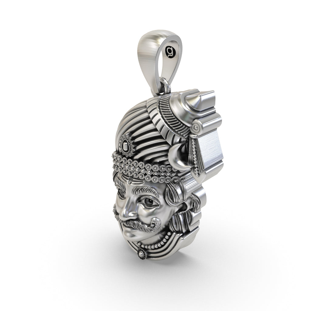 Worn look of the lightweight 925 Silver Sudalai Madan Swamy Pendant showcasing its 25mm size