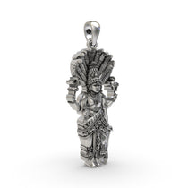 Angled view of the lightweight 925 silver Venkateshwara Swamy charm ideal for daily devotion and wear.