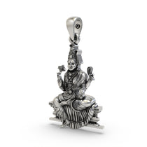 Close-up detail of the sacred 925 sterling silver Goddess Bhuvaneshvari pendant for positive energy.